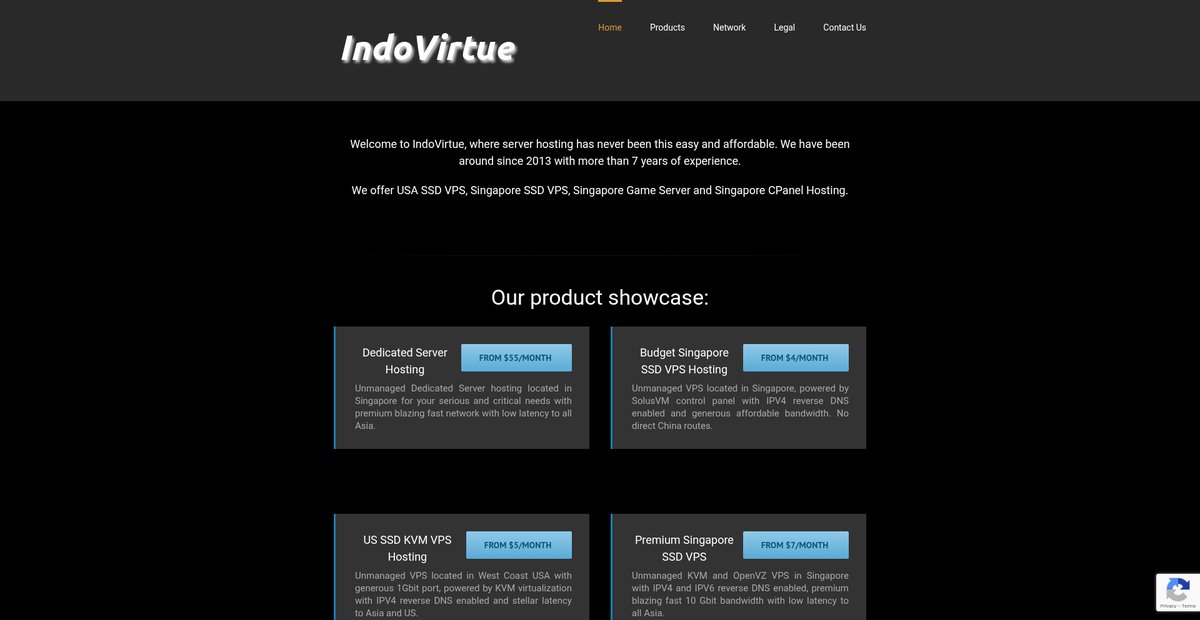 USA or Singapore VPS, Game Server and CPanel Hosting Screenshot