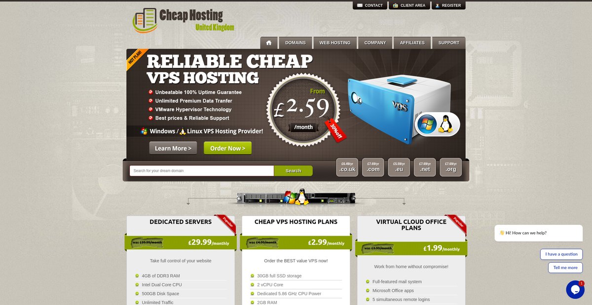 Cheap SSD VPS from £2.39 Screenshot