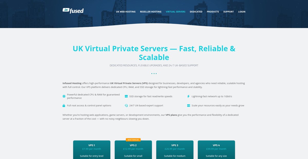 UK SSD Virtual Servers | Powerful & Affordable Servers Screenshot