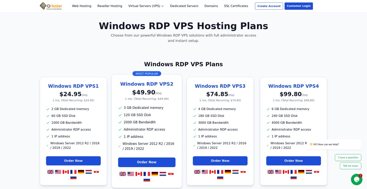 Windows RDP VPS Hosting - Powerful Remote Desktop Servers Screenshot