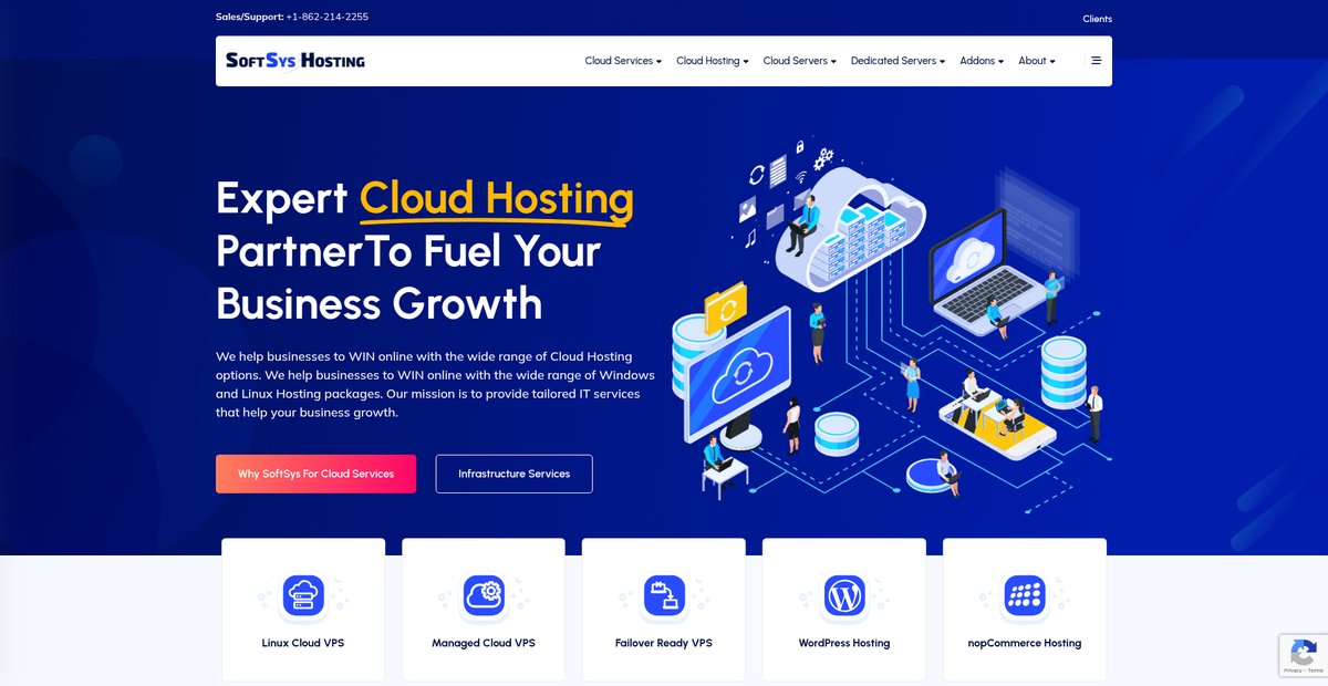 Windows Hosting | Windows & Linux VPS | Cloud Servers - SoftSys Hosting Screenshot