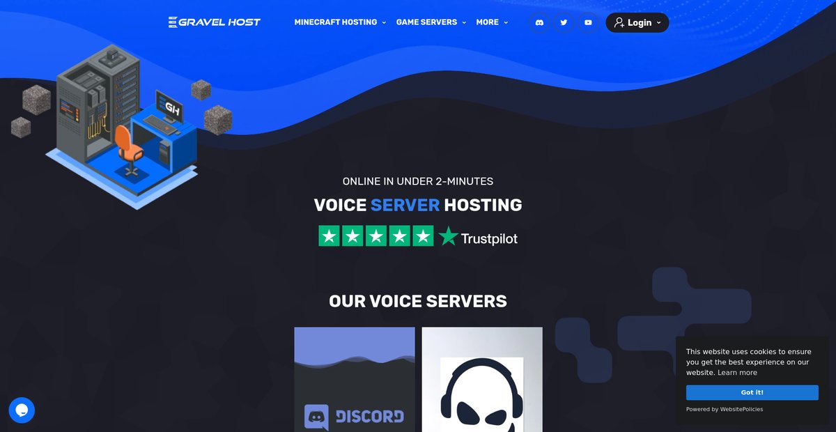 Rent a Voice Server, Discord & TS3 Server Hosting Screenshot