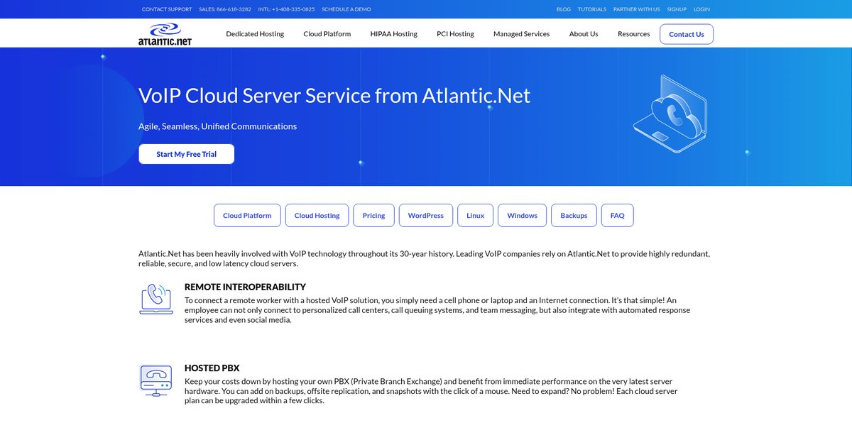VoIP Cloud Servers Screenshot
