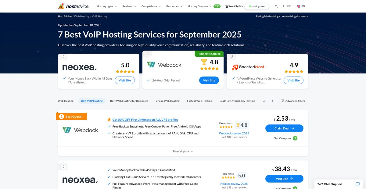7 Best VoIP Hosting Services (Sep 2025) Screenshot