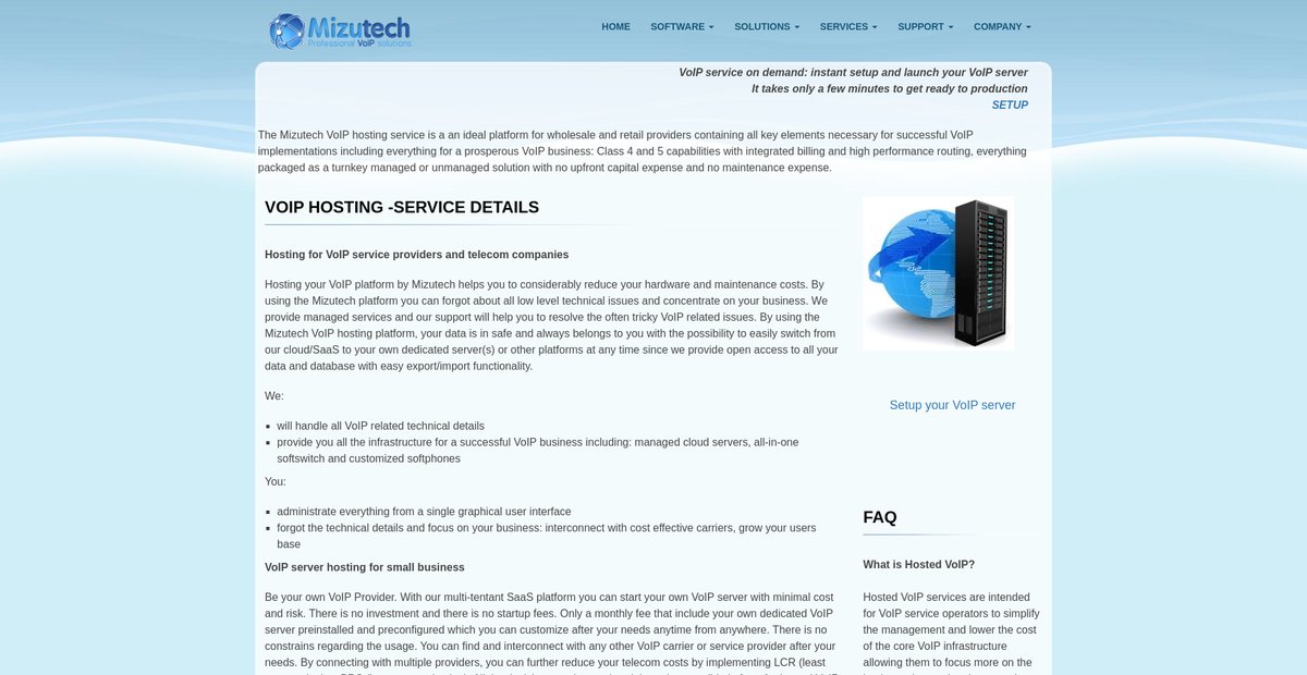 VoIP Server Hosting Screenshot