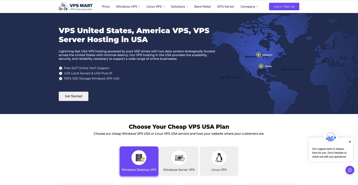 VPS Server USA, Cheap VPS USA, America VPS Hosting Screenshot