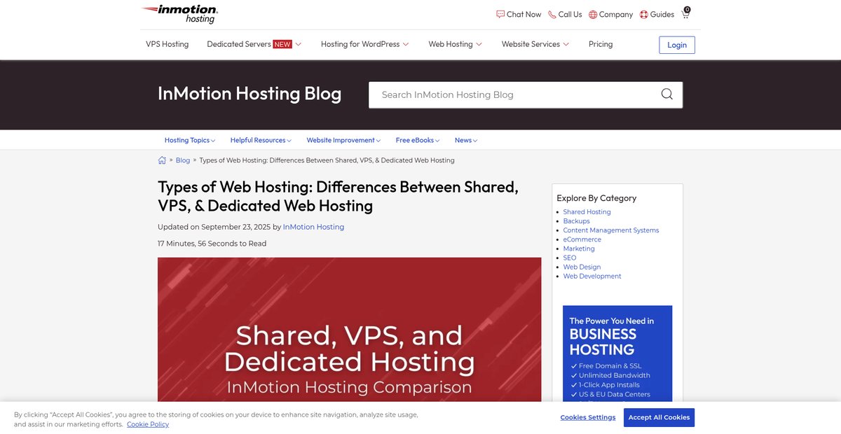 Shared vs VPS vs Dedicated Web Hosting Screenshot