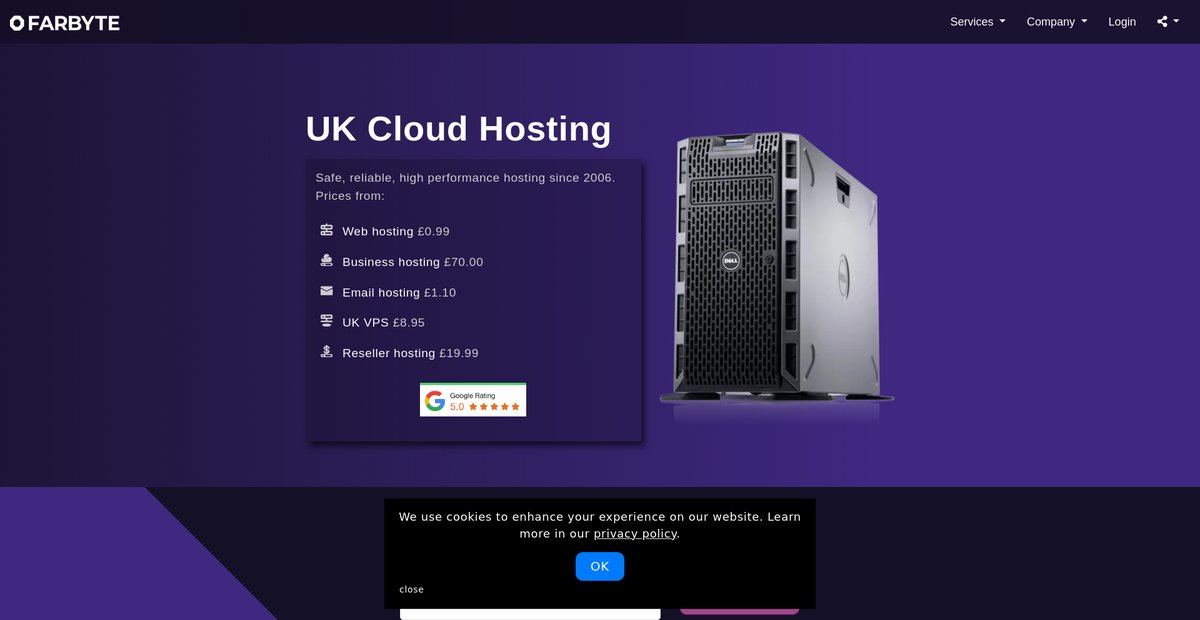 UK Cloud Hosting Service | Web, VPS & Email Provider Screenshot