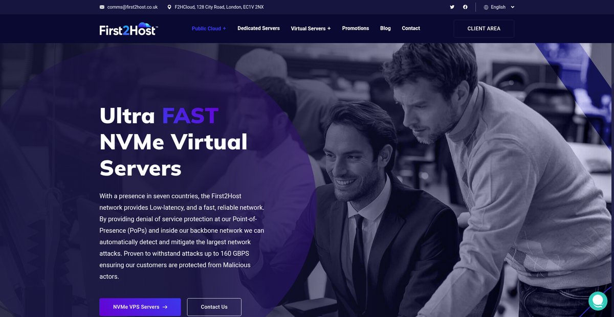 First2Host. Leading Provider of NVMe Hosting, NVMe VPS Servers Screenshot