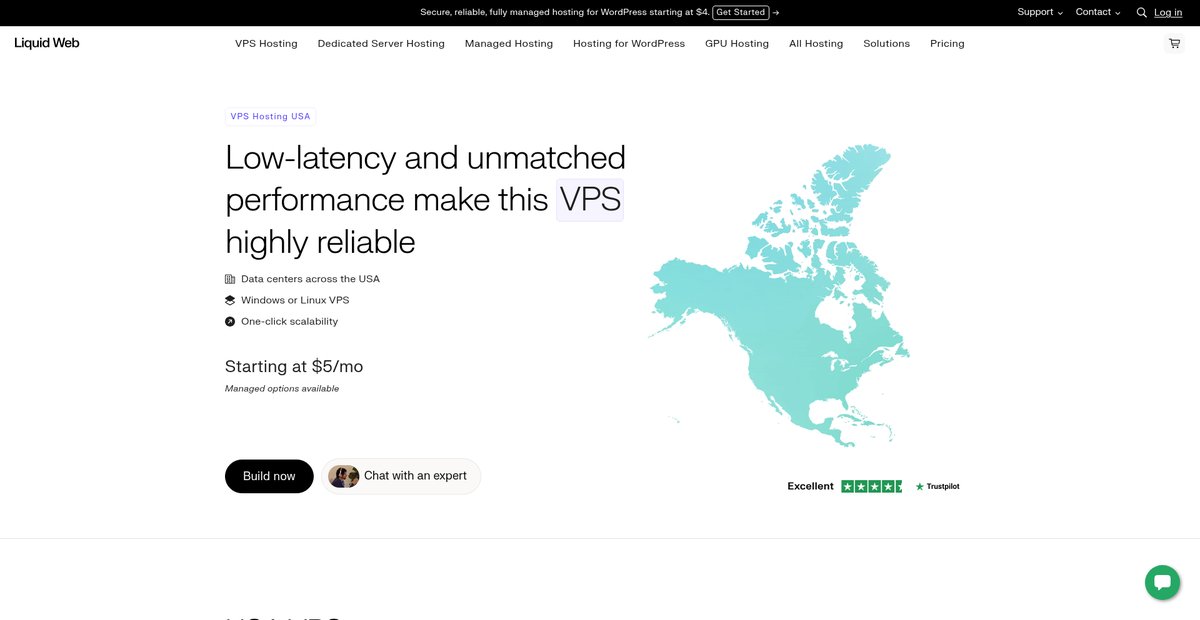 VPS USA: Ultra-Low Latency for Unbeatable Performance | Liquid Web Screenshot