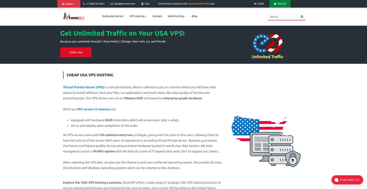 USA VPS Hosting, Buy USA VPS Server +5 Datacenter 99.9 Uptime Screenshot