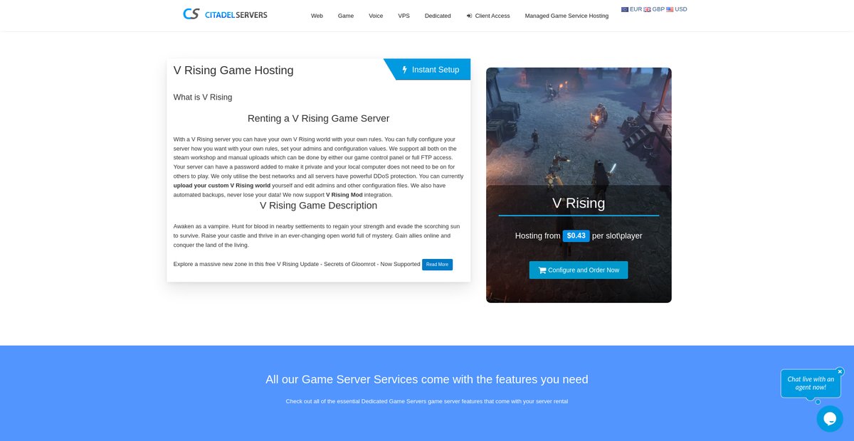 V Rising Game Server Hosting Screenshot