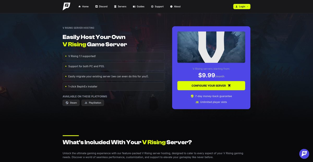 V Rising Server Hosting (PC, PS5) Screenshot