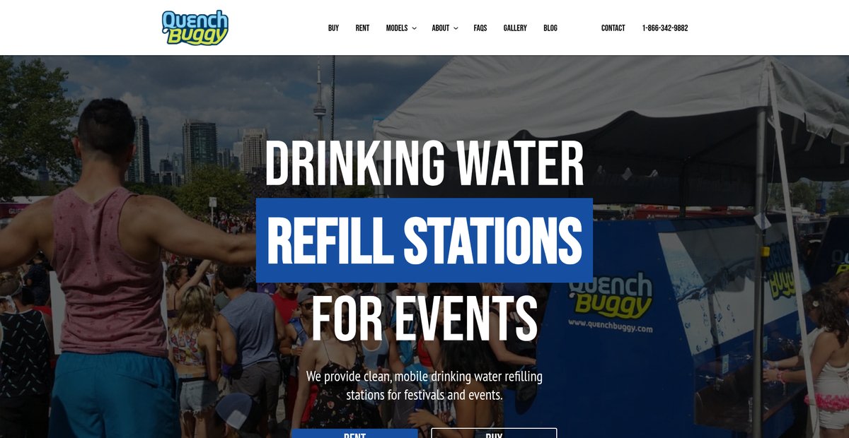 Event Water Refill Stations | Portable & Mobile | 3 Sizes | Quench Buggy Screenshot