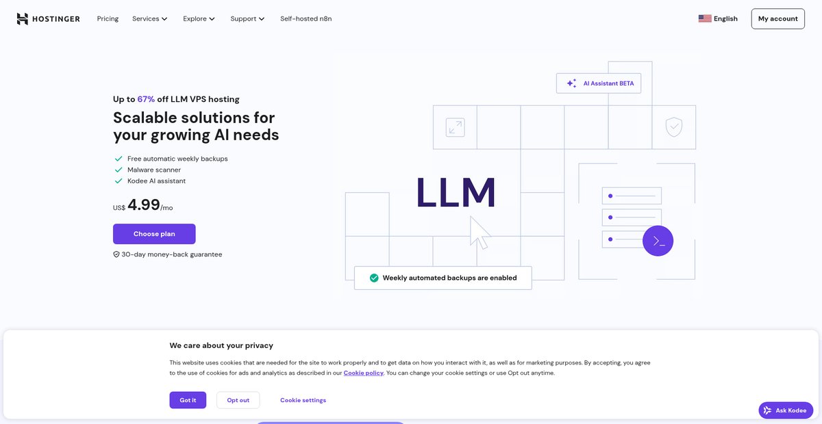 LLM VPS Hosting | AI model deployment made easy Screenshot