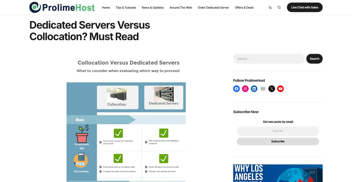 | ProlimeHost Blog Dedicated Servers Versus Collocation? Must Read Screenshot