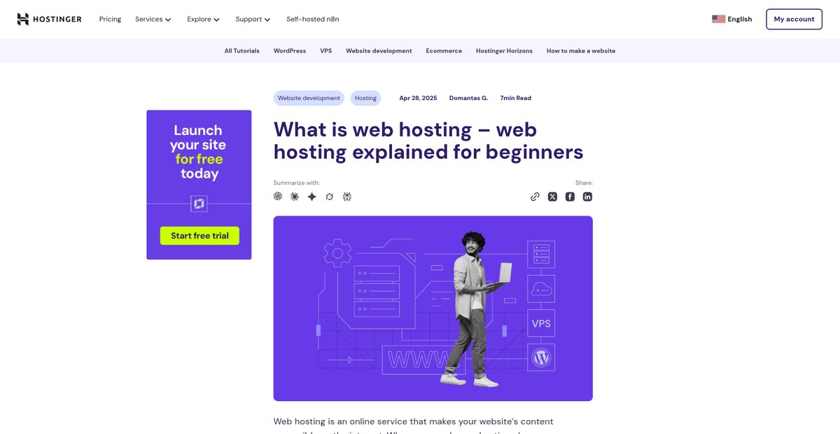 What Is Web Hosting – Web Hosting Explained for Beginners Screenshot