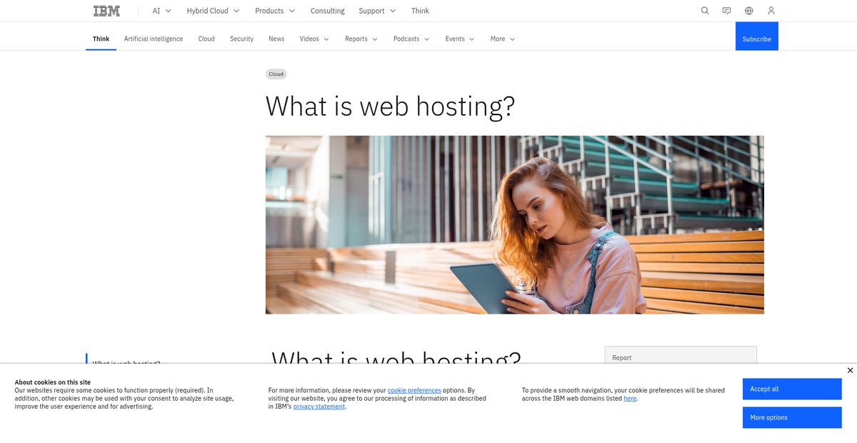 What Is Web Hosting? | IBM Screenshot