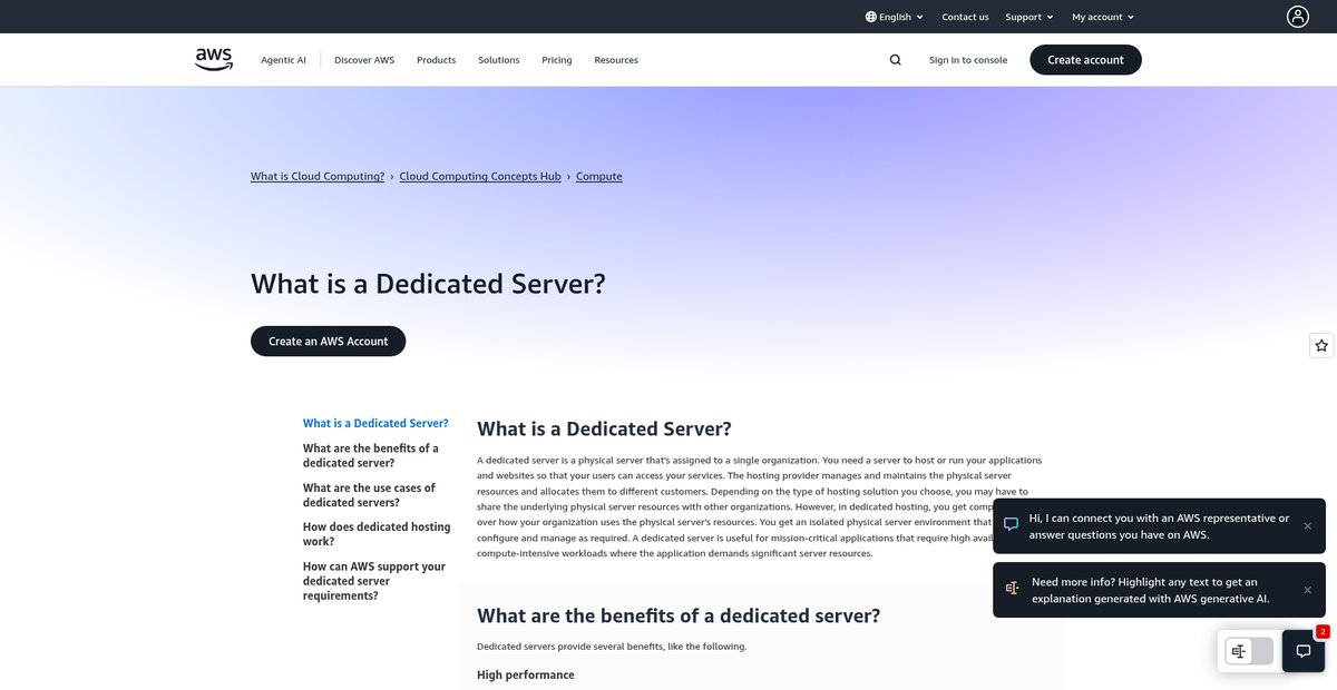 What is a Dedicated Server? Screenshot