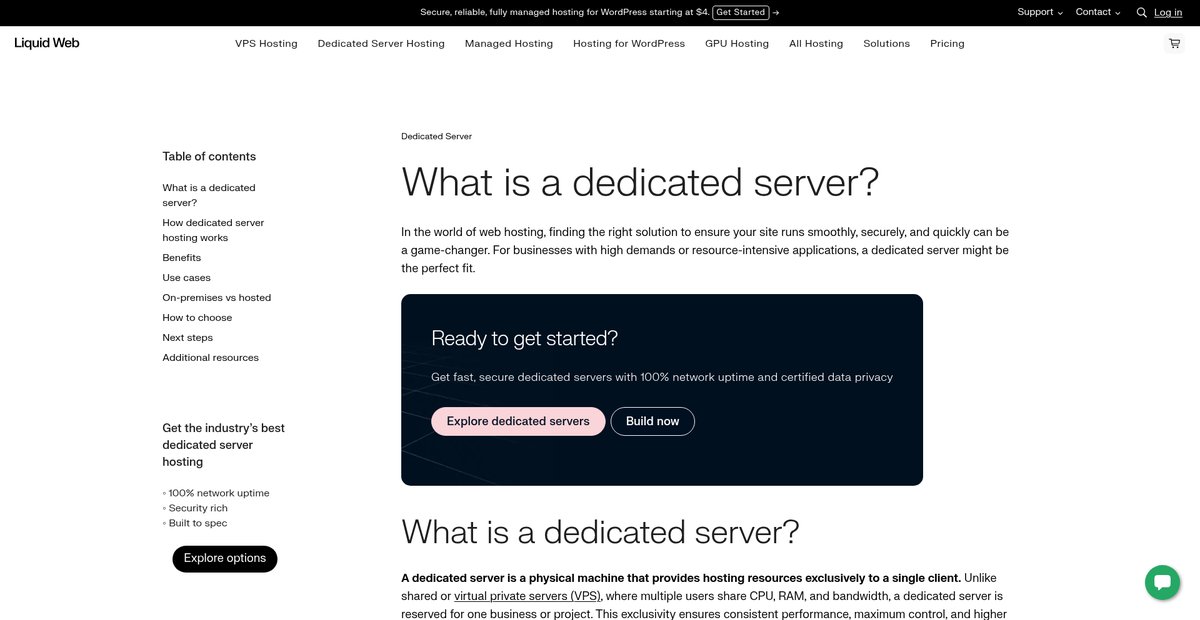 What is a Dedicated Server? Definition, Benefits, and Use Cases Screenshot