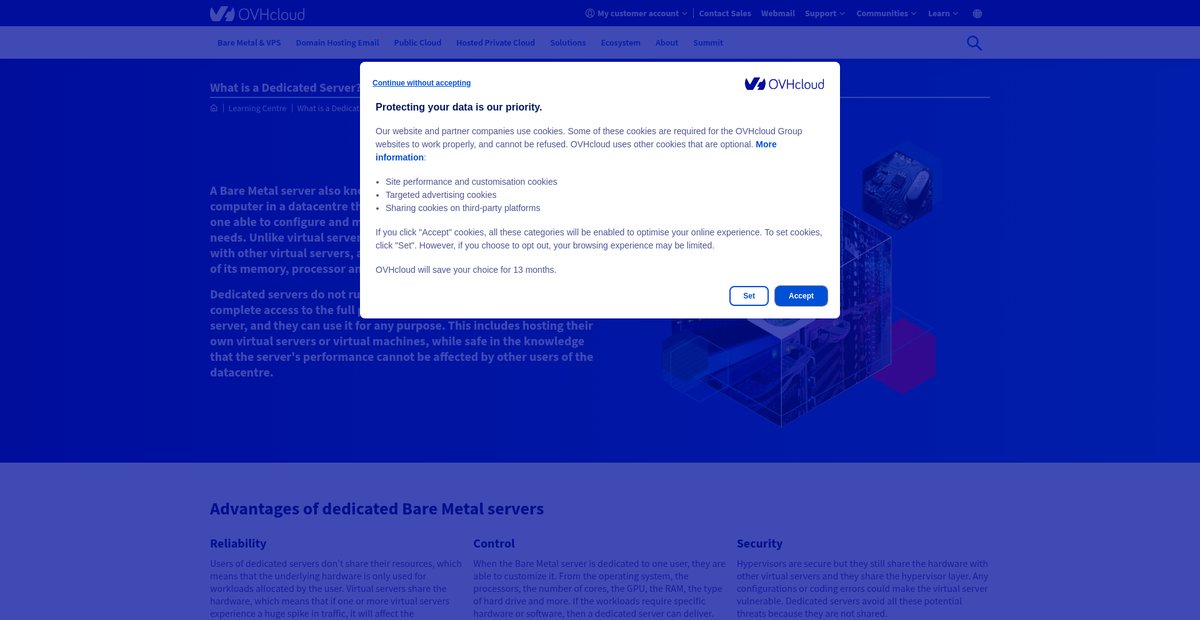 What is a Dedicated Server ? | OVHcloud Worldwide Screenshot