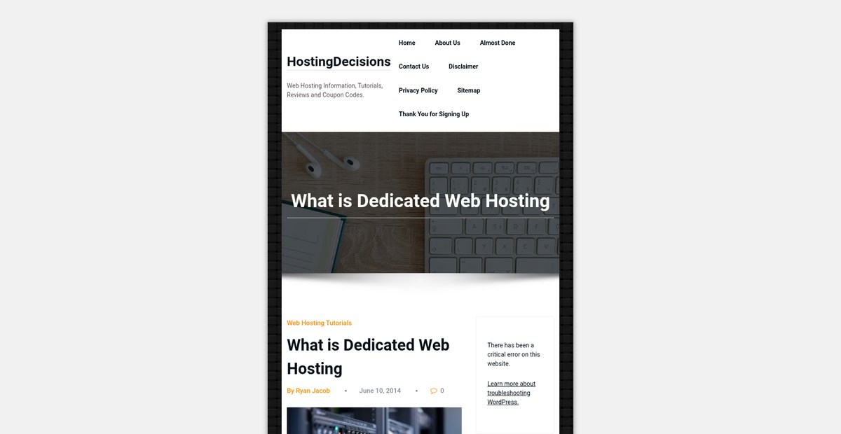 What is Dedicated Web Hosting - HostingDecisions Screenshot