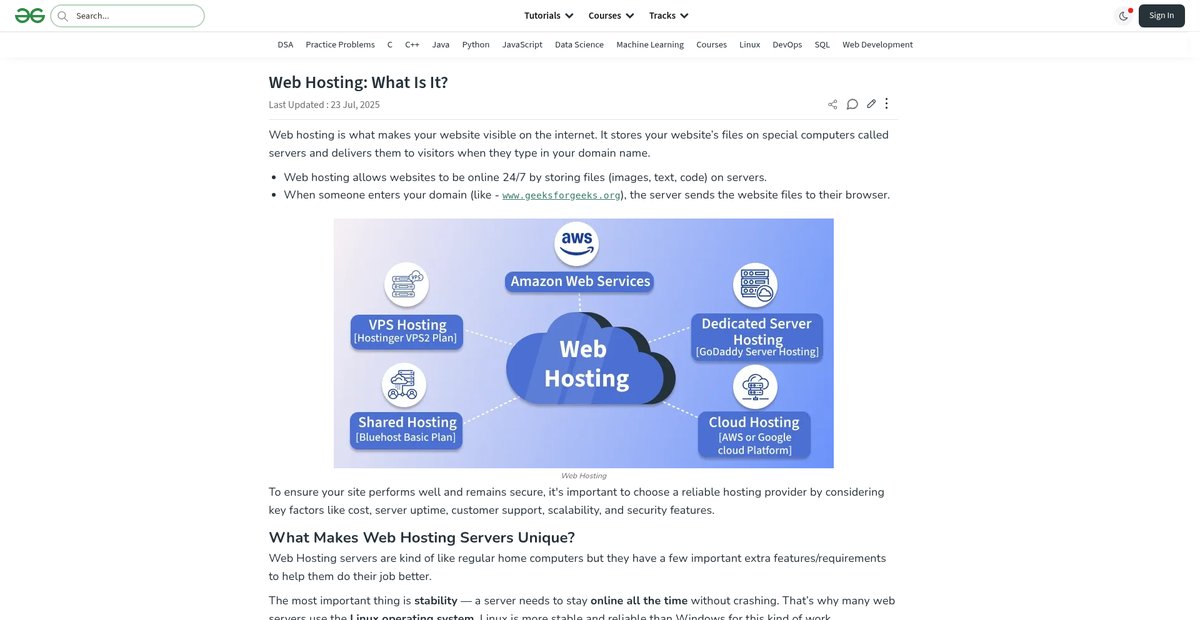 What Makes Web Hosting Servers Unique? Screenshot