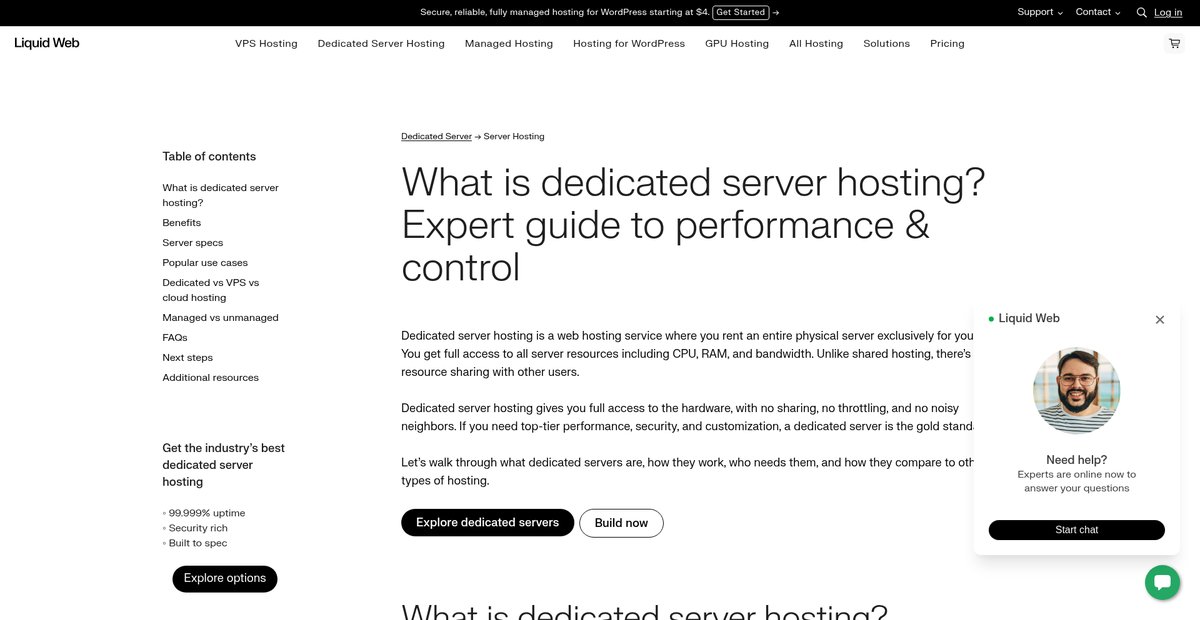 Dedicated server hosting built for performance and control Screenshot