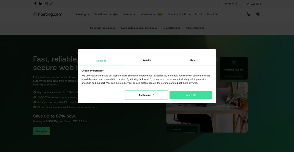 US Hosting | FASTEST & BEST American Web Hosting Screenshot