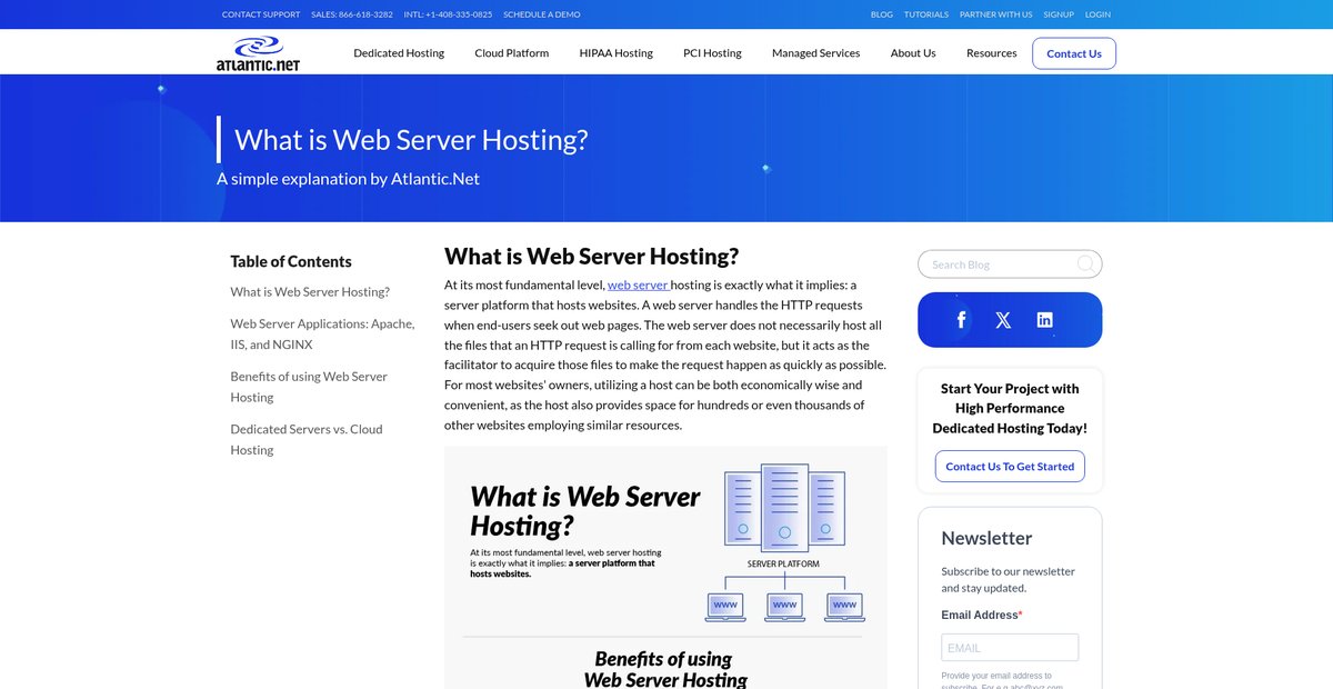 What is Web Server Hosting? Screenshot