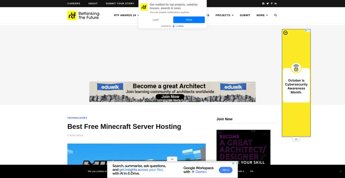Best Free Minecraft Server Hosting - RTF Screenshot