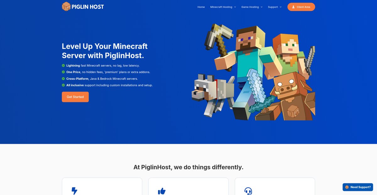 PiglinHost - Reliable Minecraft Server Hosting for Gamers Screenshot
