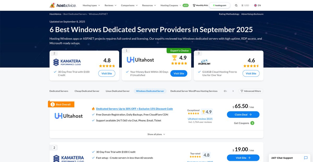 6 Best Windows Dedicated Server Providers (Sep 2025) Screenshot