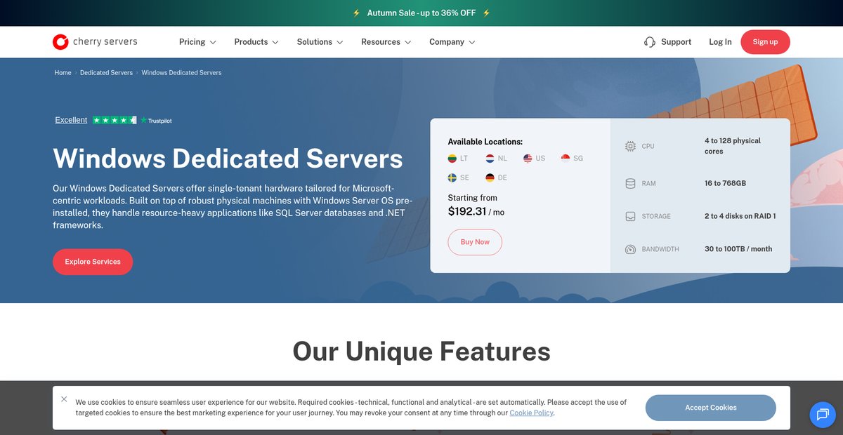 Windows Dedicated Servers for Maximum Performance Screenshot