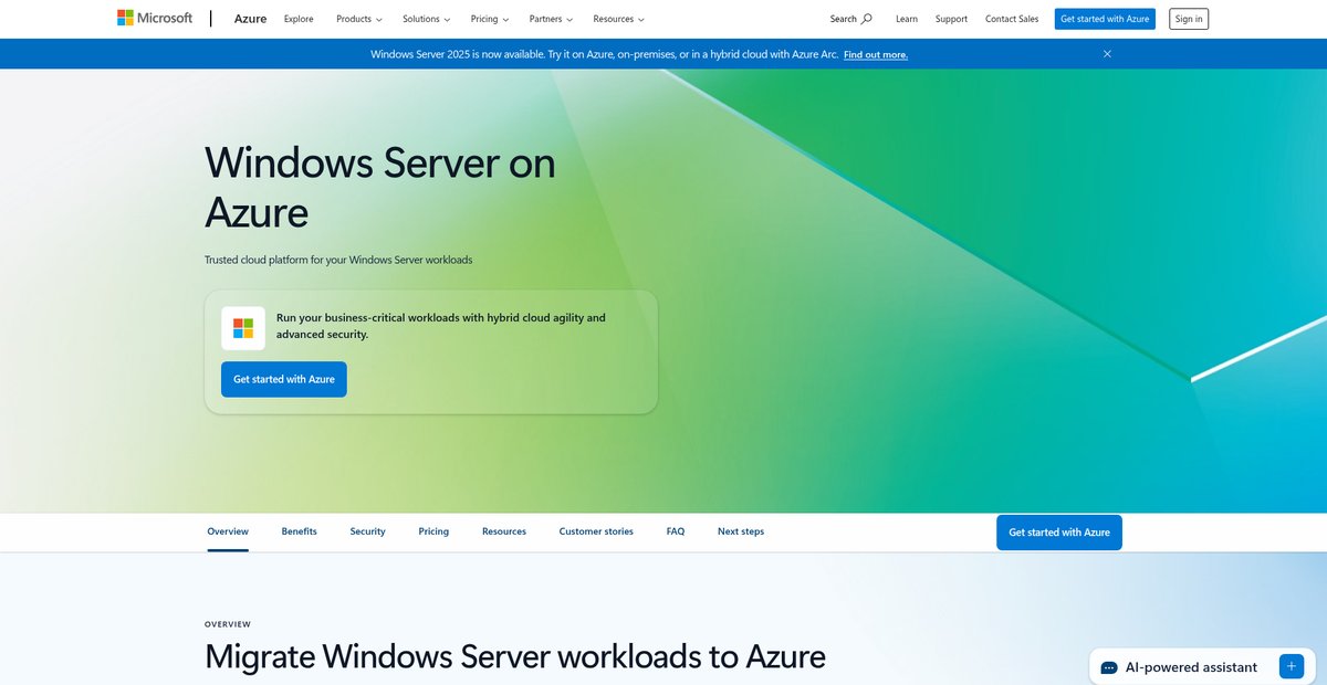 Windows Server on Azure Screenshot