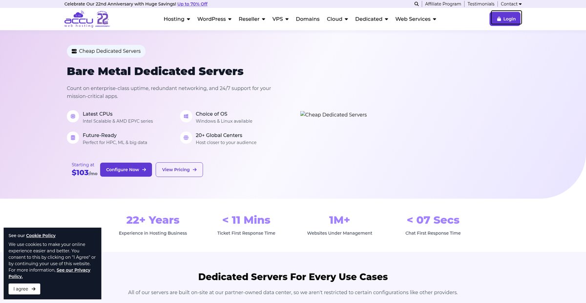 Cheap Dedicated Server | Dedicated Server Hosting | AMD & Intel Servers Screenshot