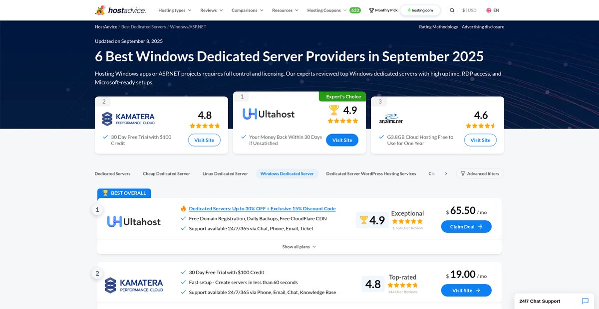 6 Best Windows Dedicated Server Providers (Sep 2025) Screenshot