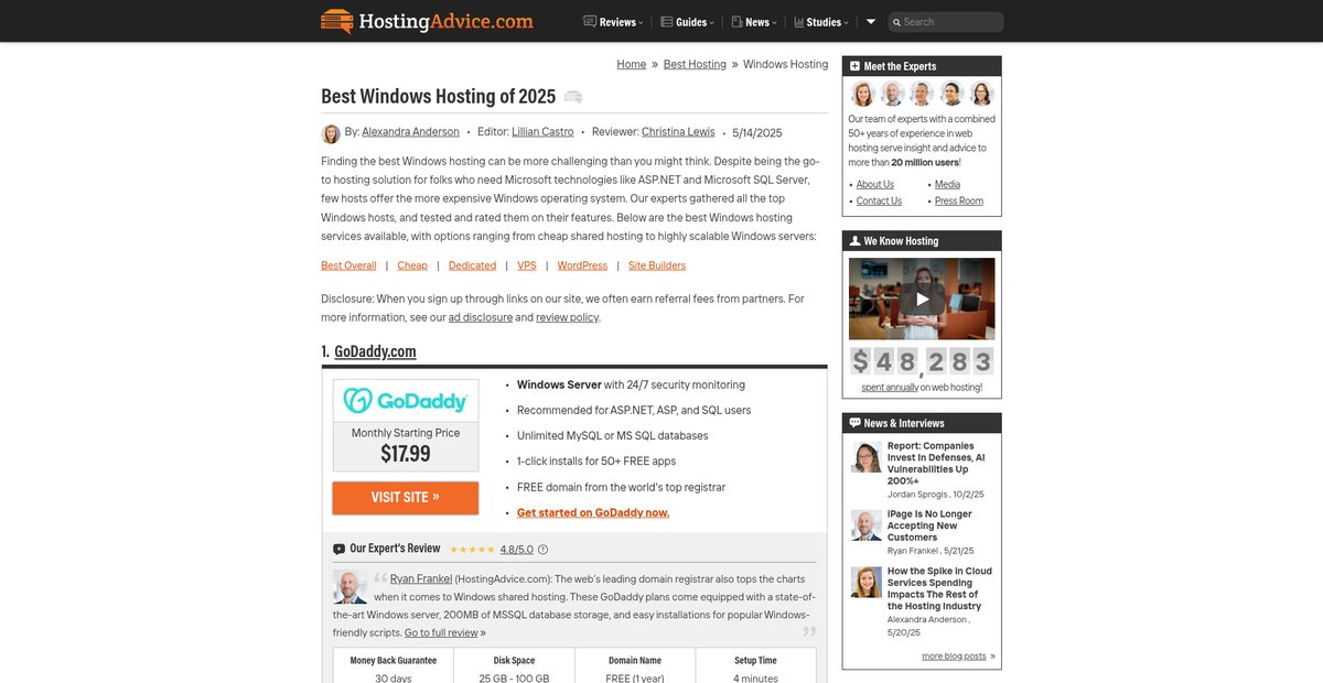 Best Windows Hosting of 2025: Our Tests & Reviews Screenshot