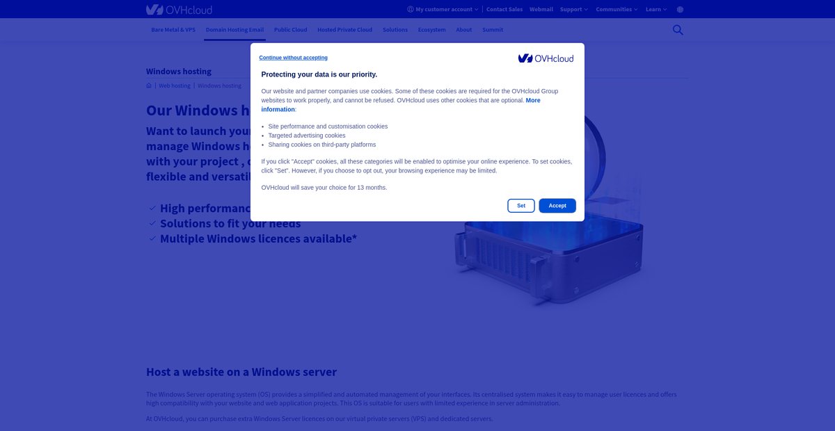 Best Windows hosting provider Screenshot
