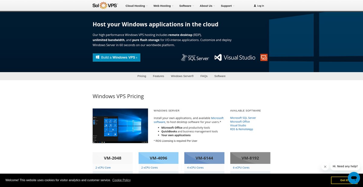 Windows VPS Hosting | SolVPS Cloud Screenshot