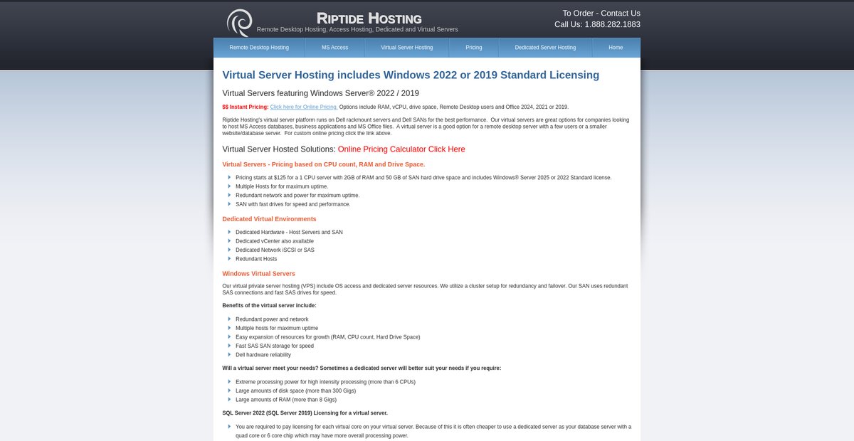Windows Virtual Server Hosting | Windows Dedicated Virtual Server Hosting Screenshot
