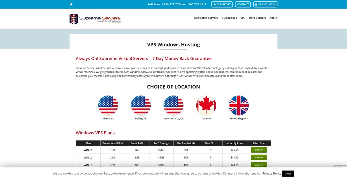 VPS Windows Hosting Screenshot