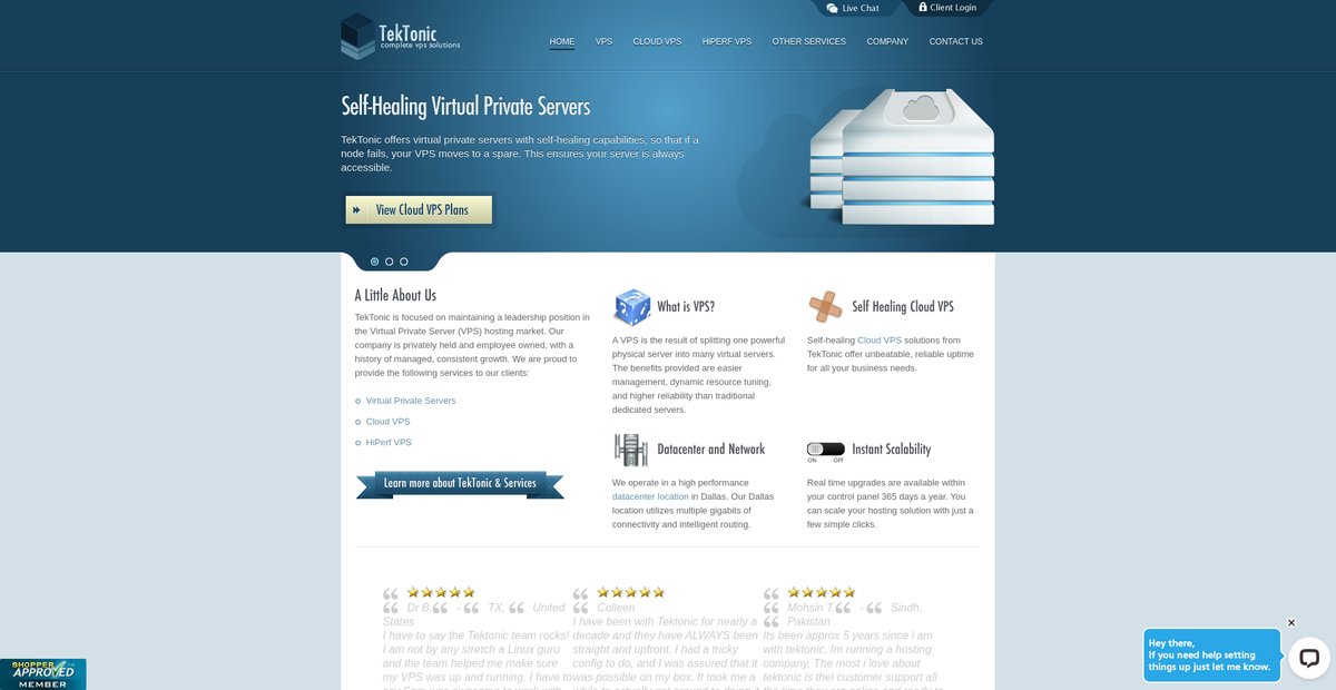 Virtual Private Server (VPS) Hosting by TekTonic Screenshot