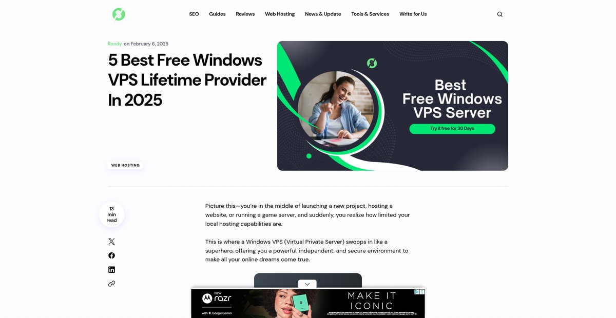 5 Best Free Windows VPS lifetime Provider In 2025 (Top Pick) Screenshot