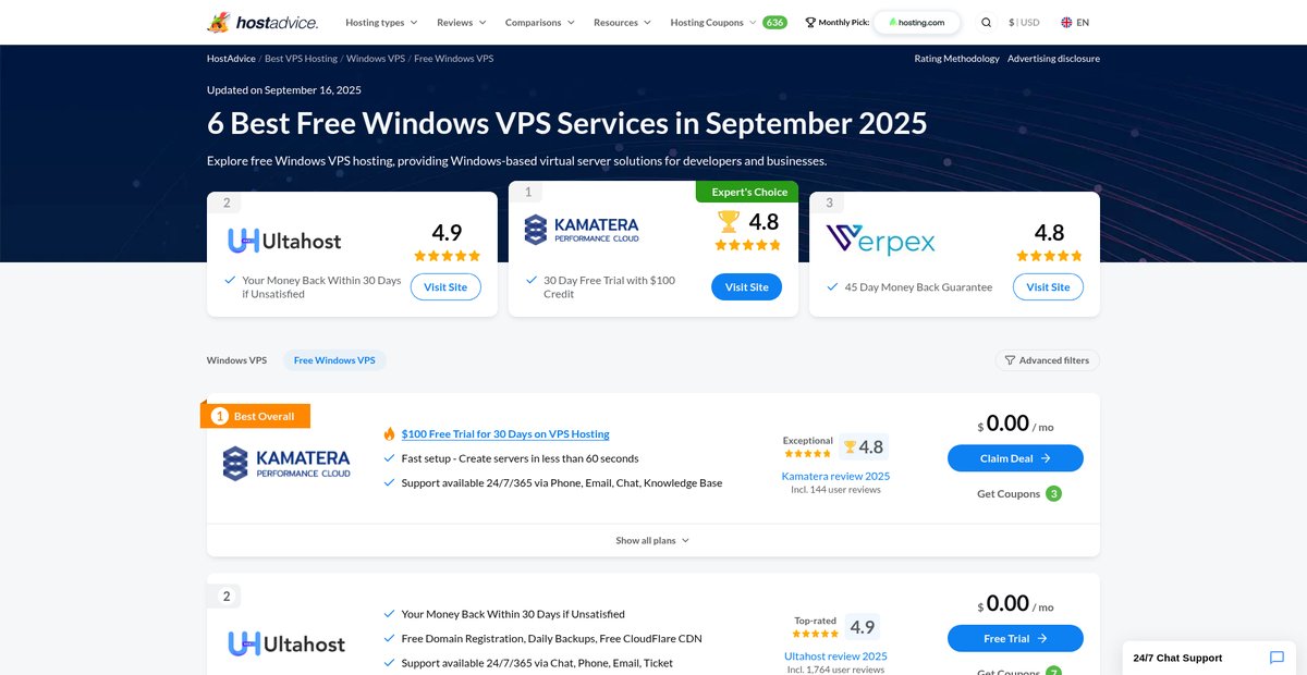 6 Best Free Windows VPS Services Sep 2025 Screenshot