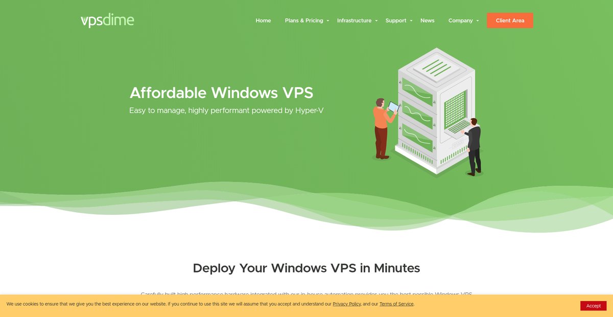 Order Cheap Windows VPS Powered by VPSDime Screenshot