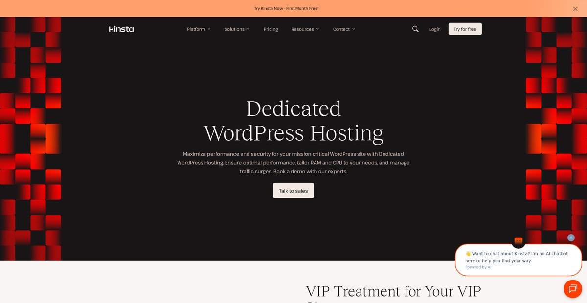 Dedicated WordPress Hosting Screenshot