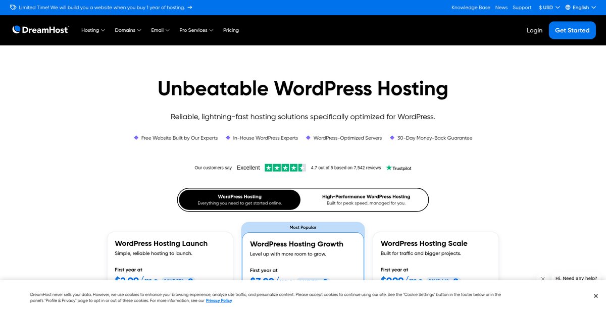 WordPress Hosting - Fast & Secure Screenshot