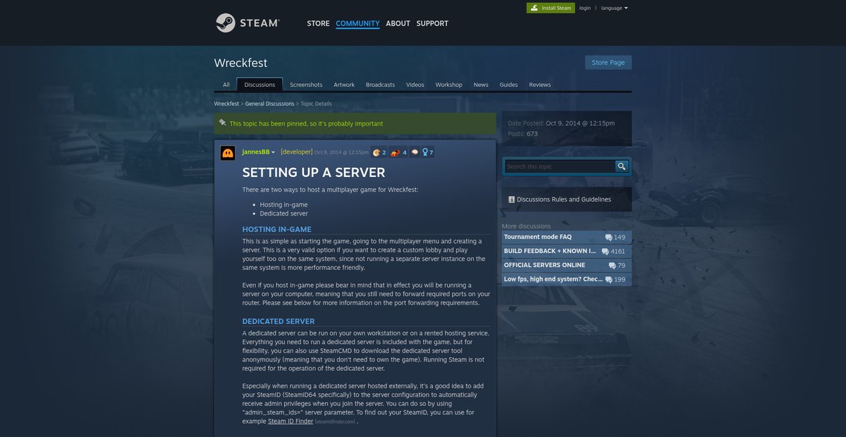 SETTING UP A SERVER :: Wreckfest General Discussions Screenshot