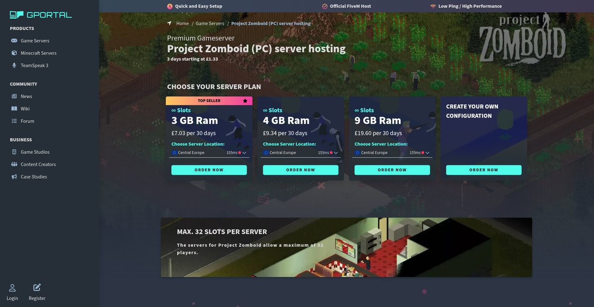 Project Zomboid (PC) server hosting Screenshot